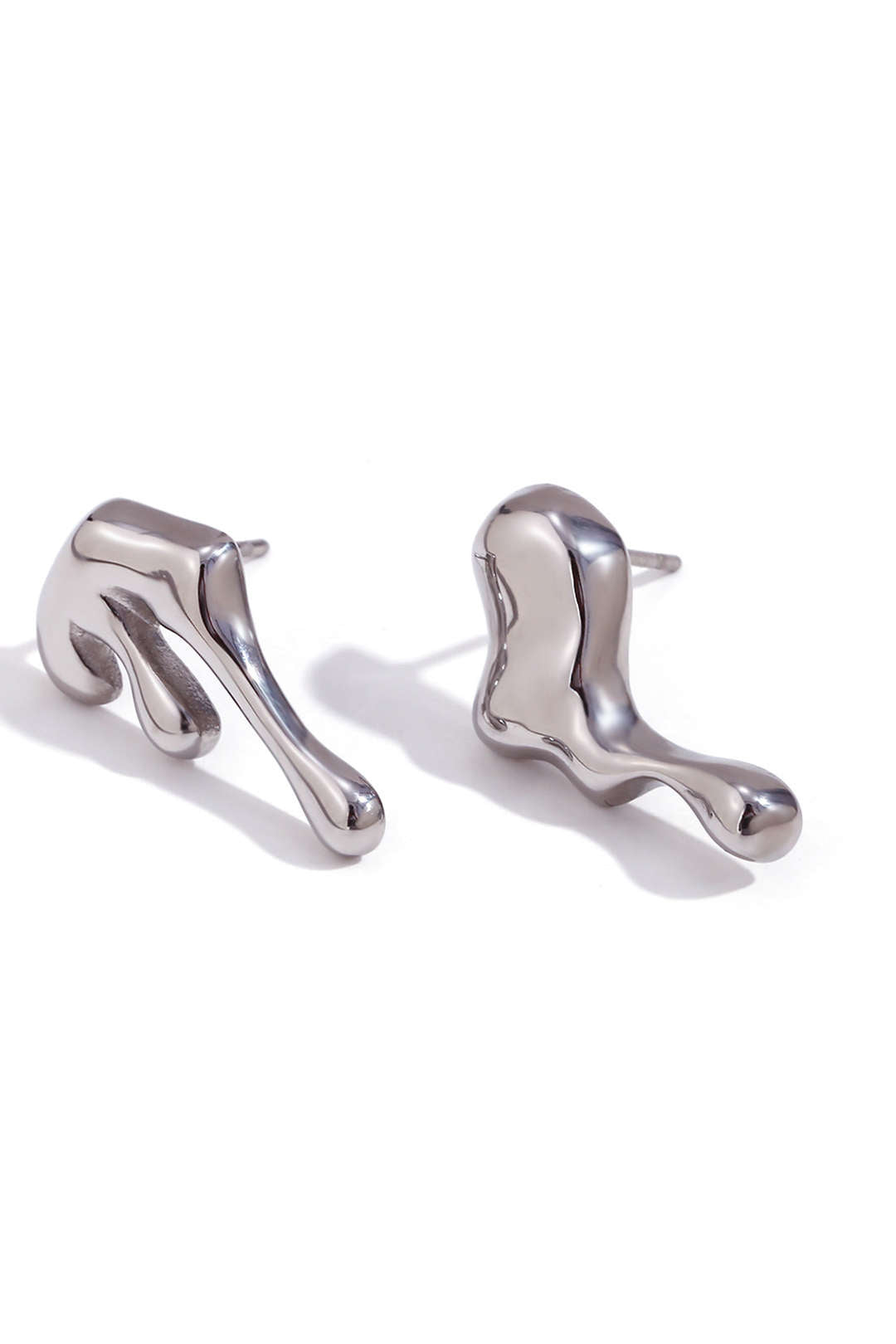 Asymmetric Metal Water Drop Earrings