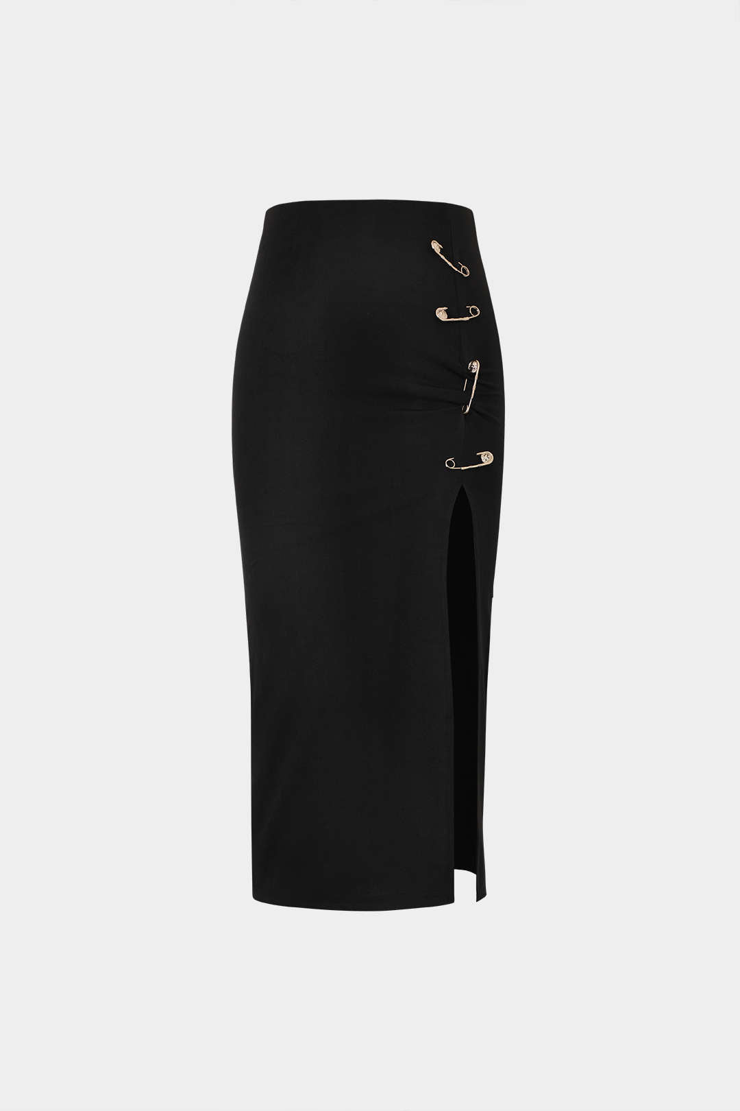 Pothook Detail Slit Midi Skirt