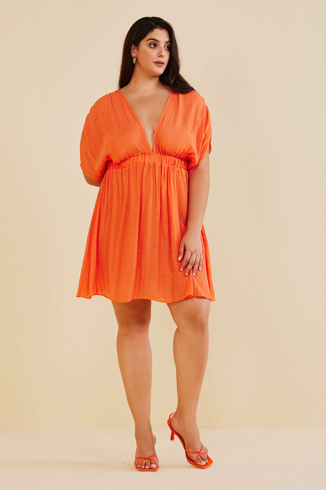 Plus Size Deep V-Neck Tunic Cover Up