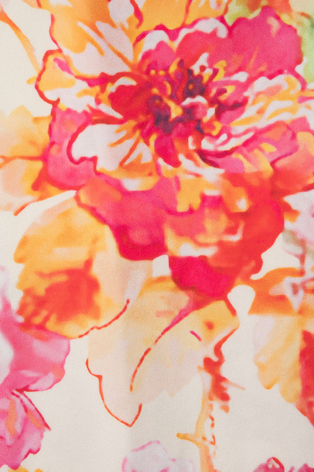 Floral Print Lace Trim Maxi Dress