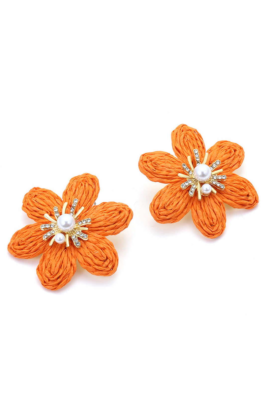 Pearl And Rhinestone Flower Earrings