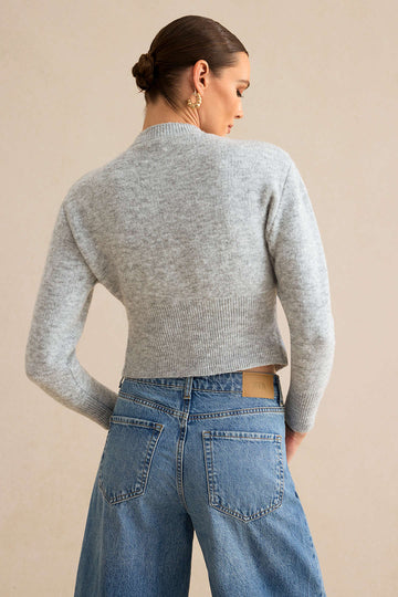 Knit Button Long-Sleeve Top