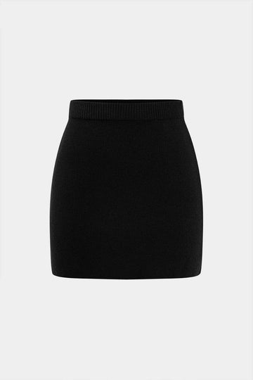 Basic Solid Knit Mini Skirt