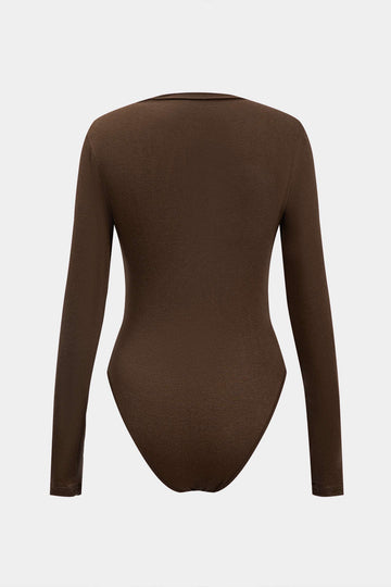 Knit Ruched Long Sleeve Bodysuit