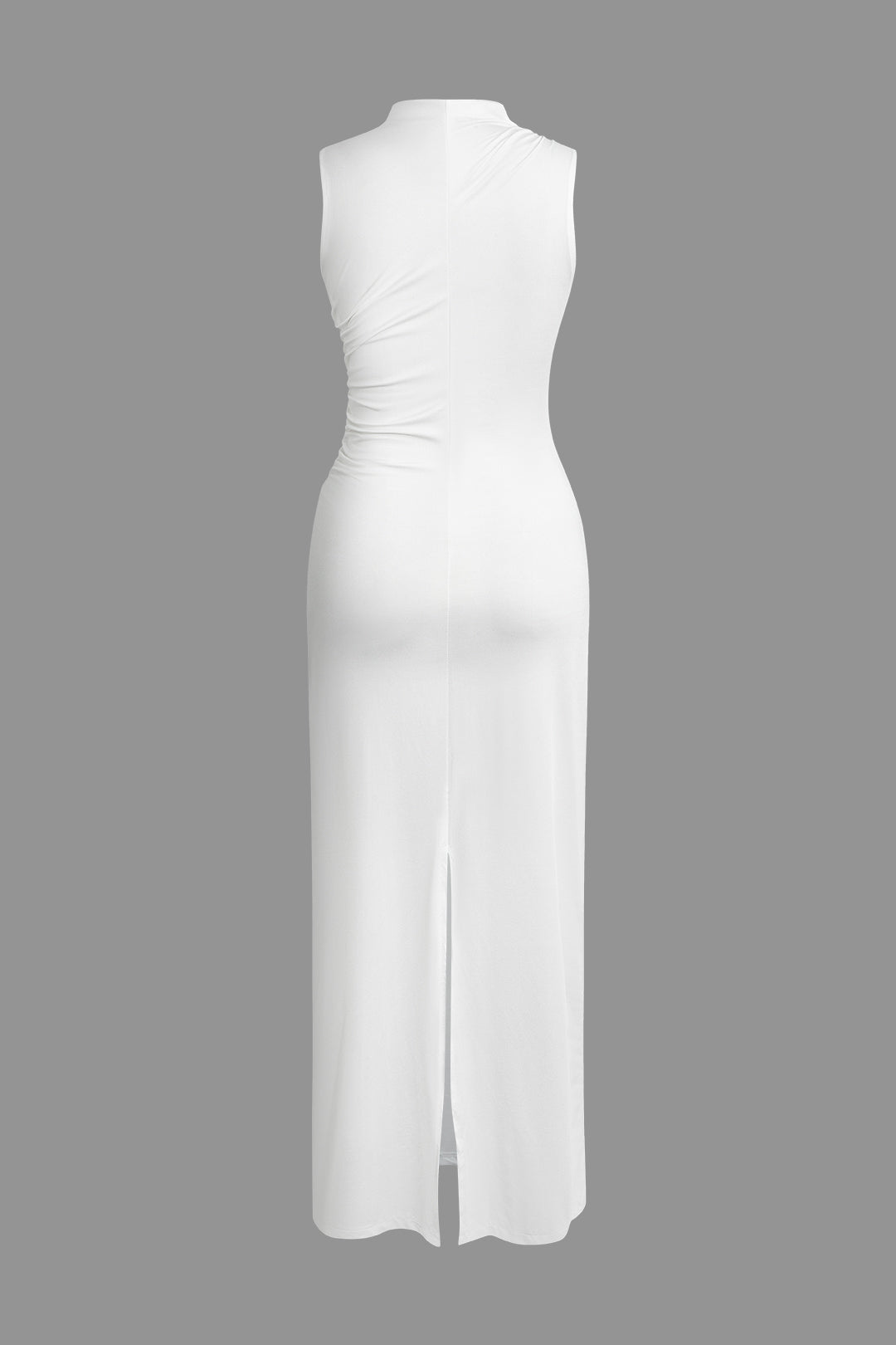 Solid Ruched Maxi Dress