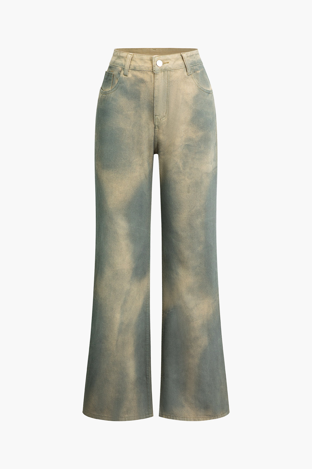 Ombre Distressed Flare Leg Jeans