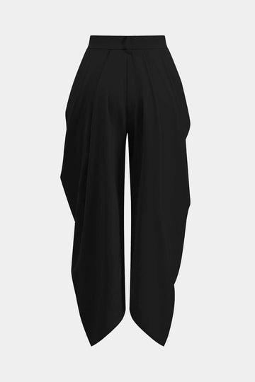 Ruched Solid Trousers