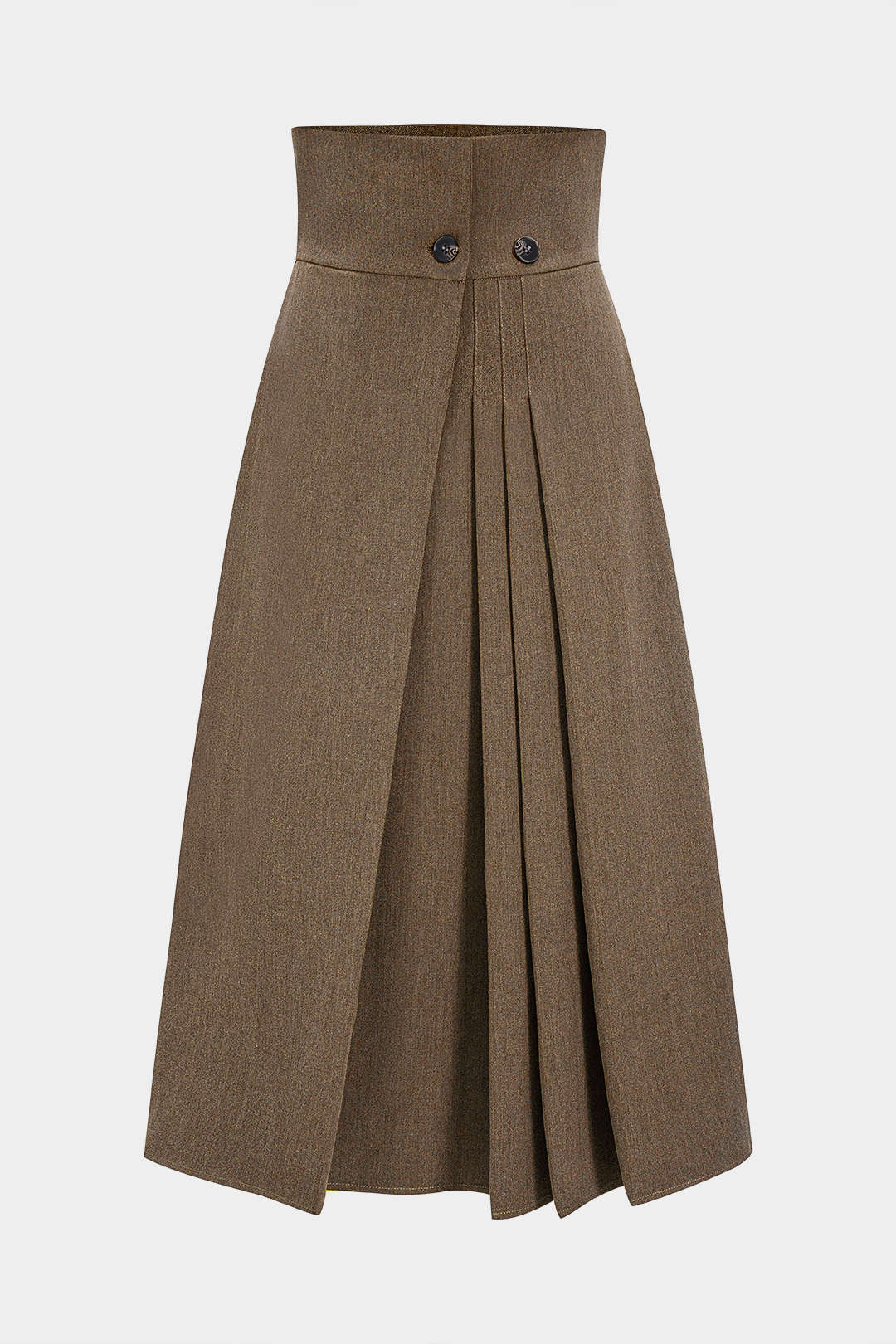 Pleated High Waist Asymmetrical Skirt
