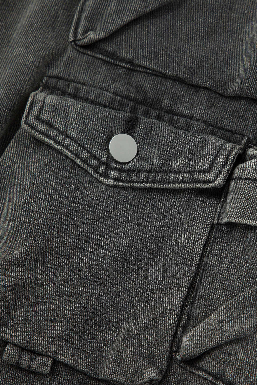 Multi Pocket Rolled Hem Wide Leg Cargo Jeans – Micas
