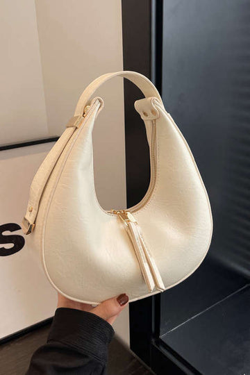 Faux Leather U-shaped Shoulder Bag