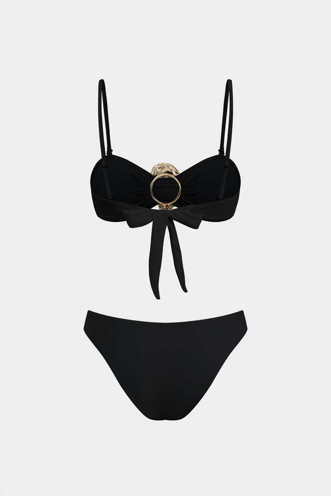 Metallic Ruched Tie Back Bikini Set