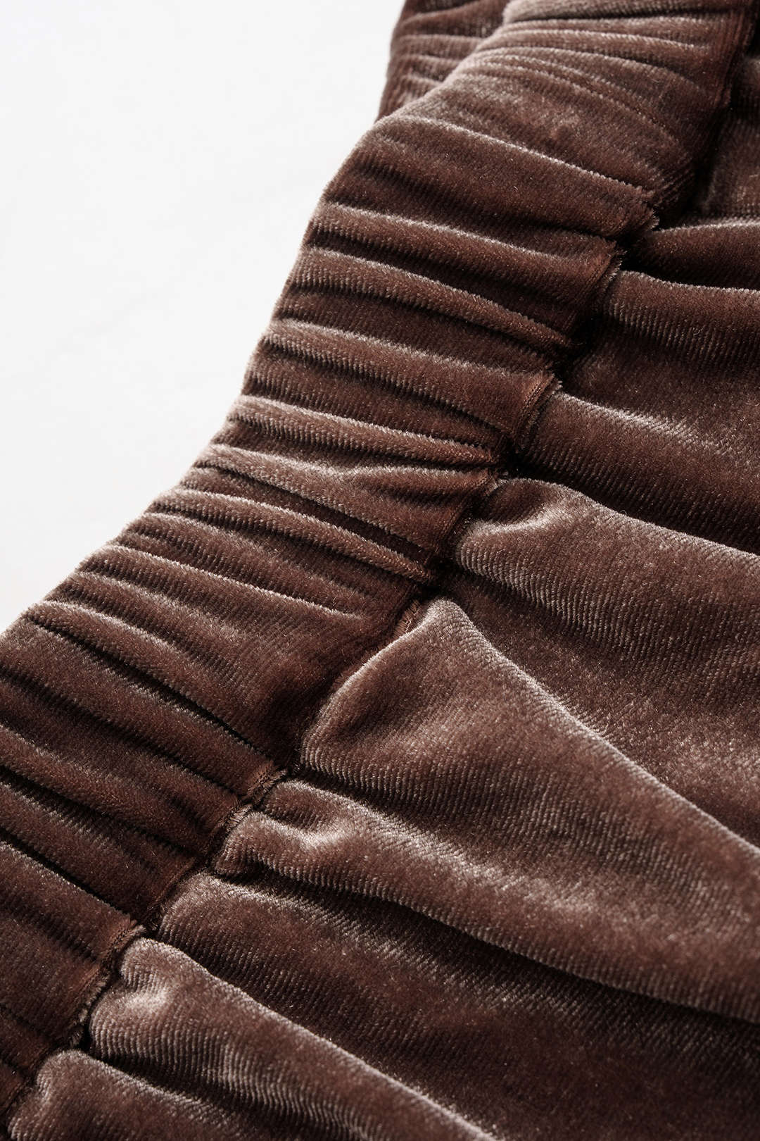 Velvet Patchwork V-Neck Long Sleeve Top And Shirred Waistband Wide-Leg Pants Set