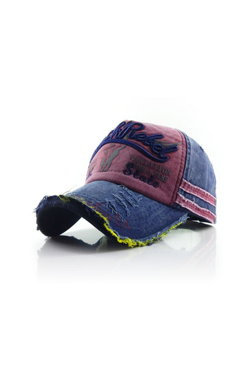 Letter Embroidery Distressed Baseball Hat