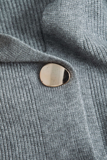 Button Detail Ribbed Knit Cardigan