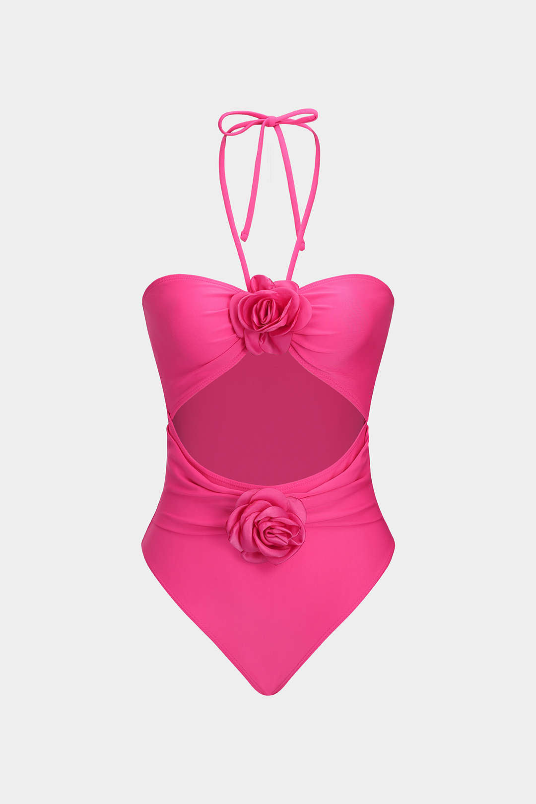 Maillot de bain à nouer et découpe florale 3D, contrôle du ventre