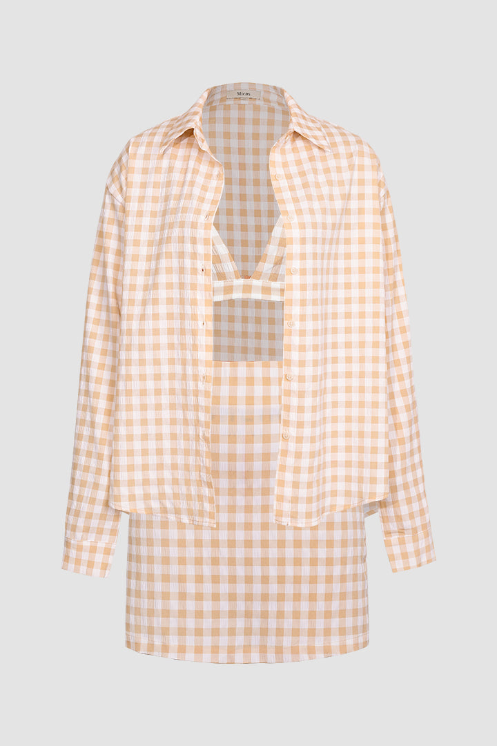 Checked Print Buttons Down Shirt