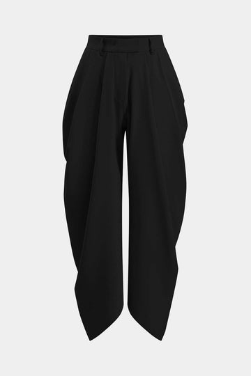 Ruched Solid Trousers