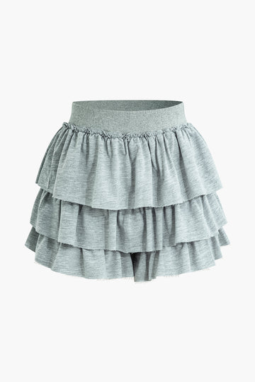 Layer Pleated Mini Skirt