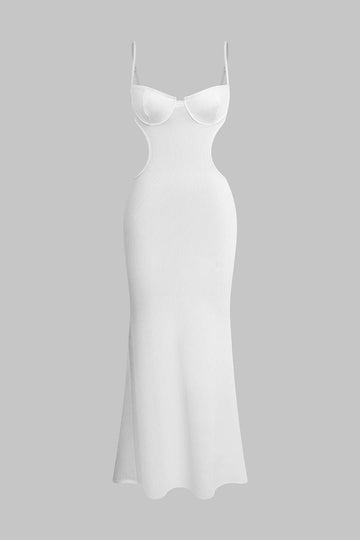 Cut Out Bustier Slip Maxi šaty bez zad