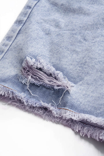 Denim High Taille zerrissen Shorts
