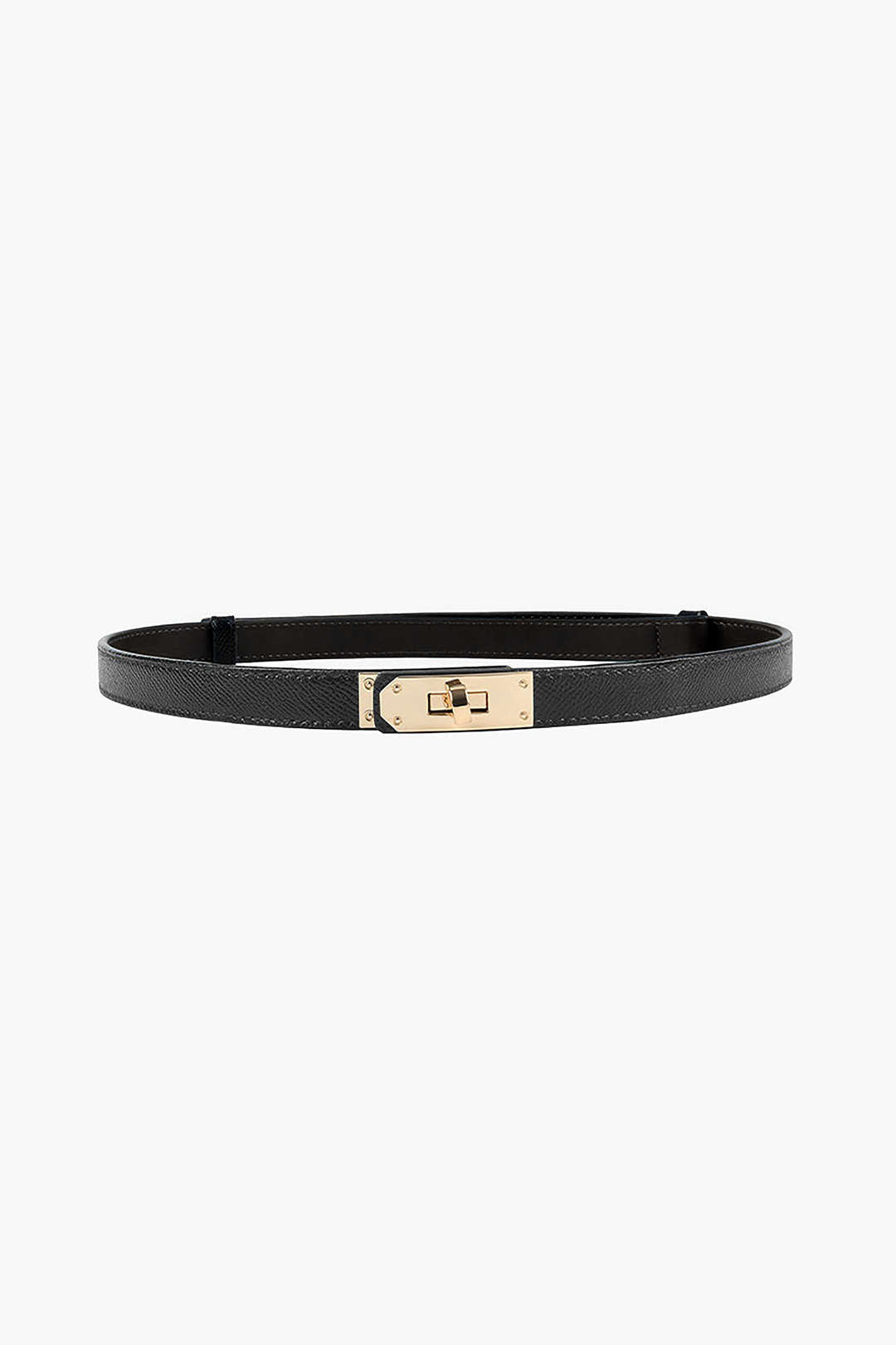 Patent Leather Belt With Buckle Decoration