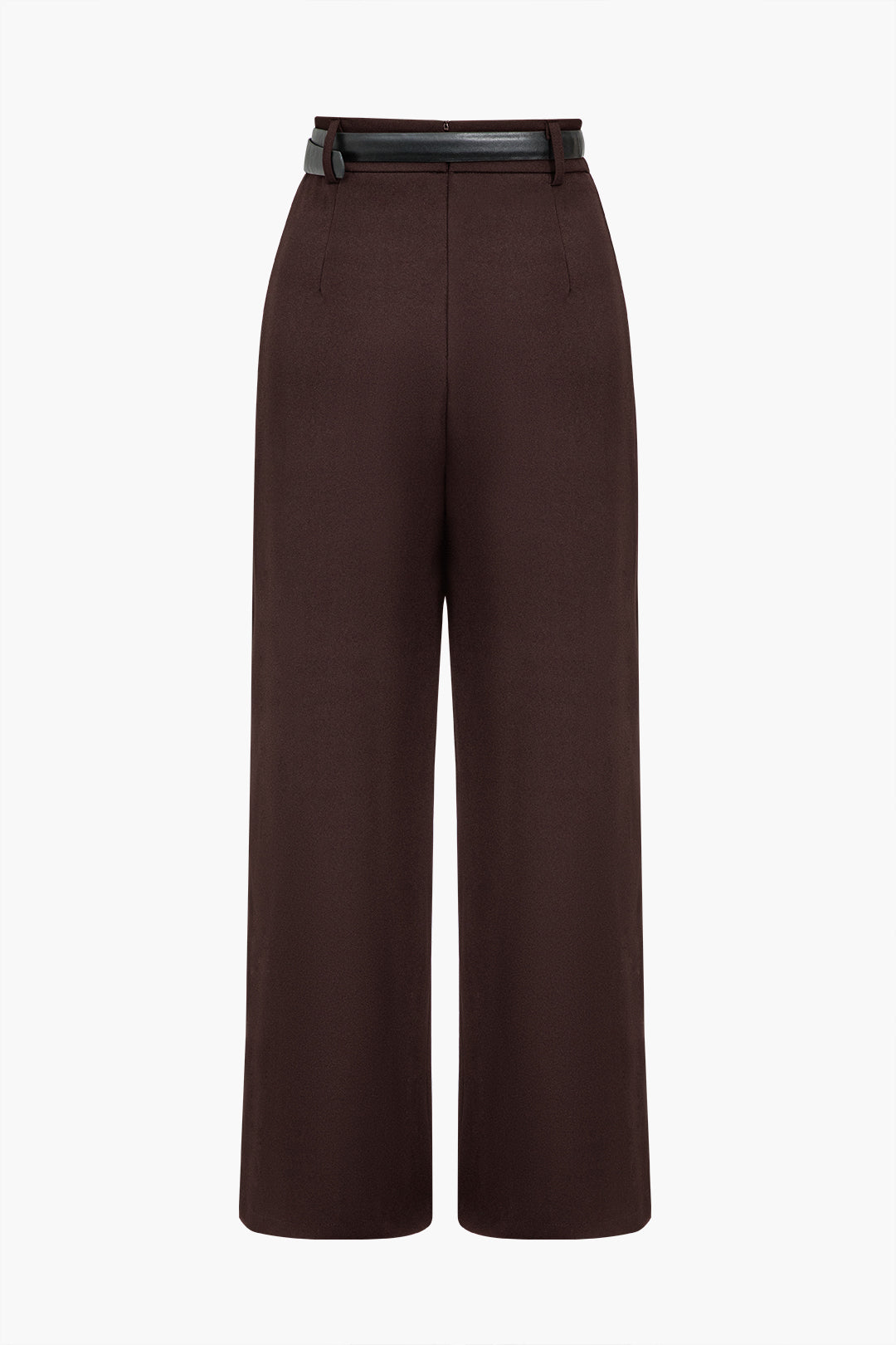 Solid Asymmetrical Wrap Belted Trousers