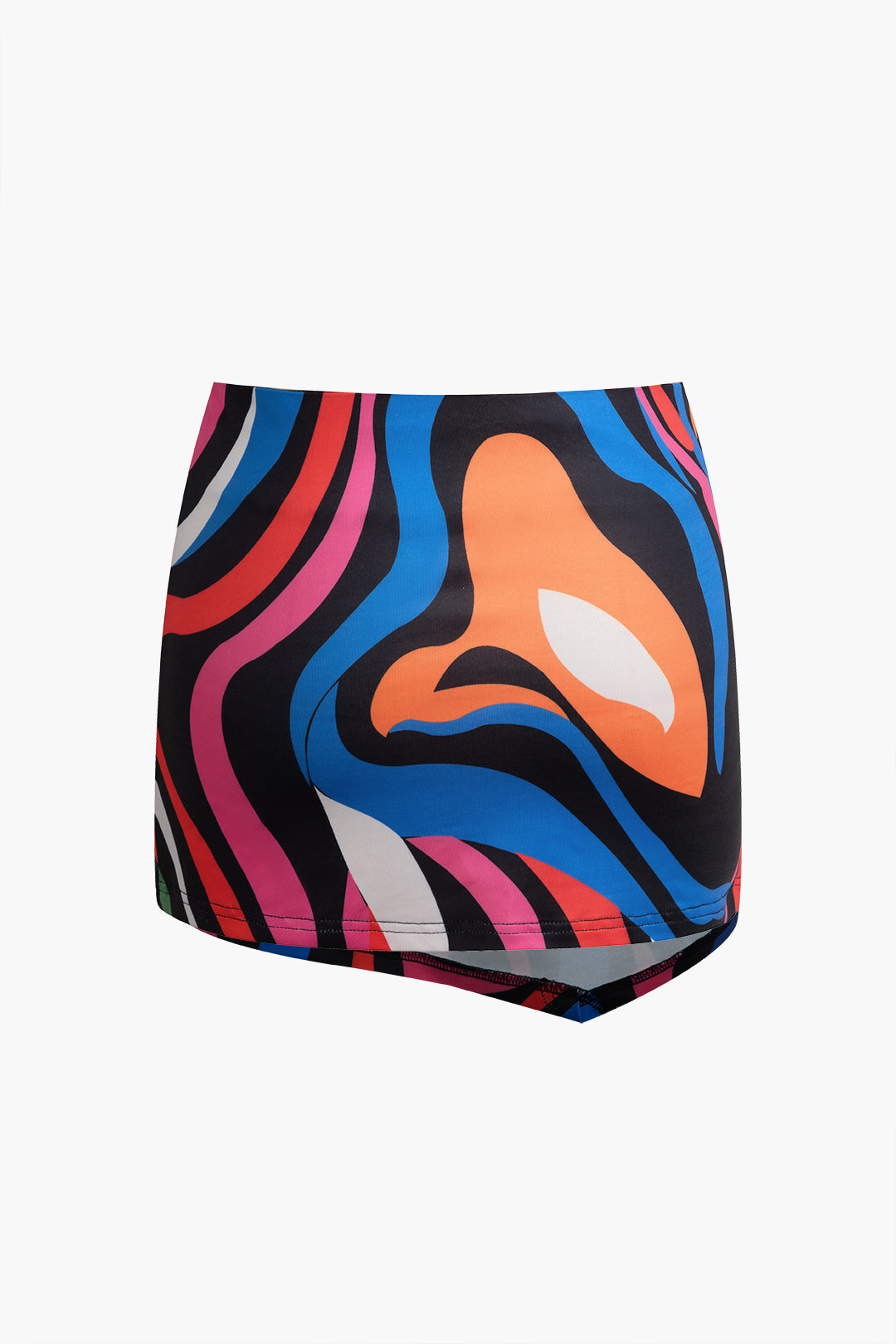 Abstract Print Tank Top And Asymmetric Skirt Set