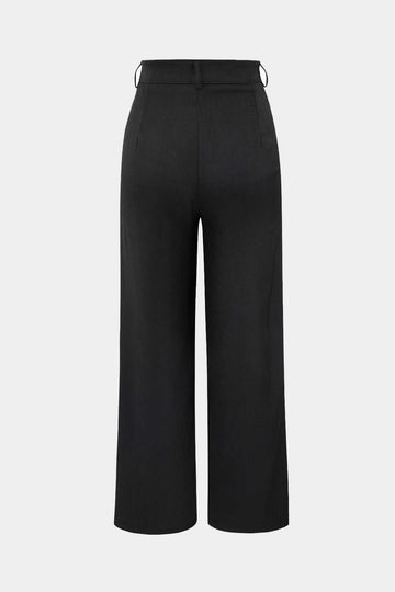 Draped Wrap Straight Leg Suit Pants