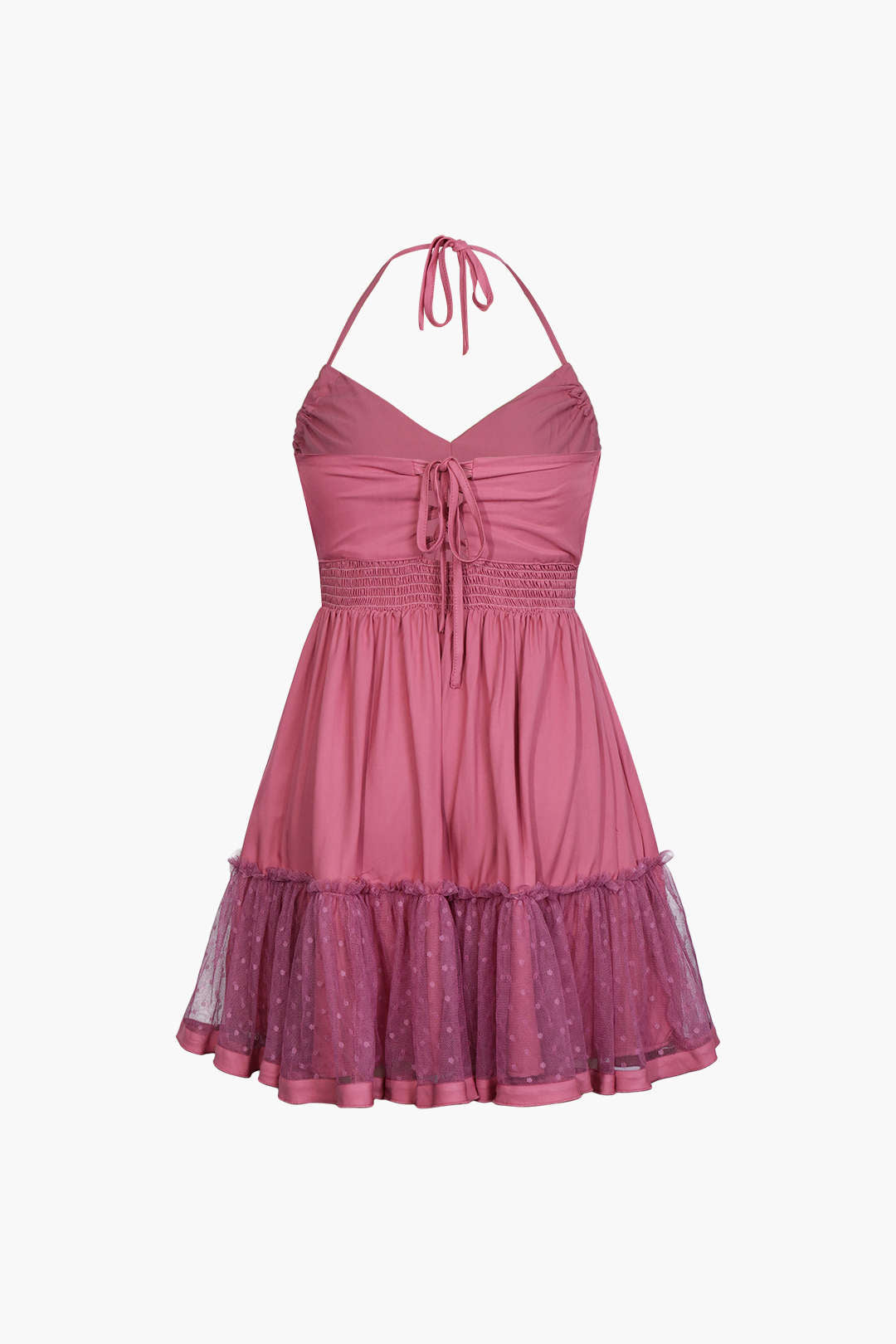 Ruffled Lace Trim Mini Dress