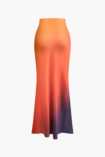 Ombre Mermaid Maxi Skirt