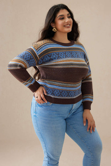 Plus Size Sweater Long-Sleeve Top