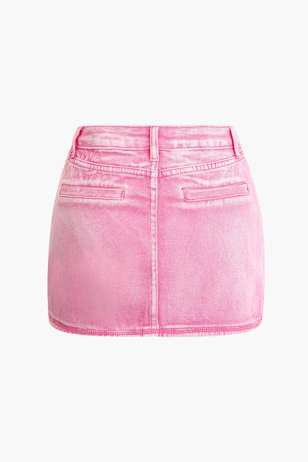 Faded Flap Pocket Cargo Denim Mini Skirt