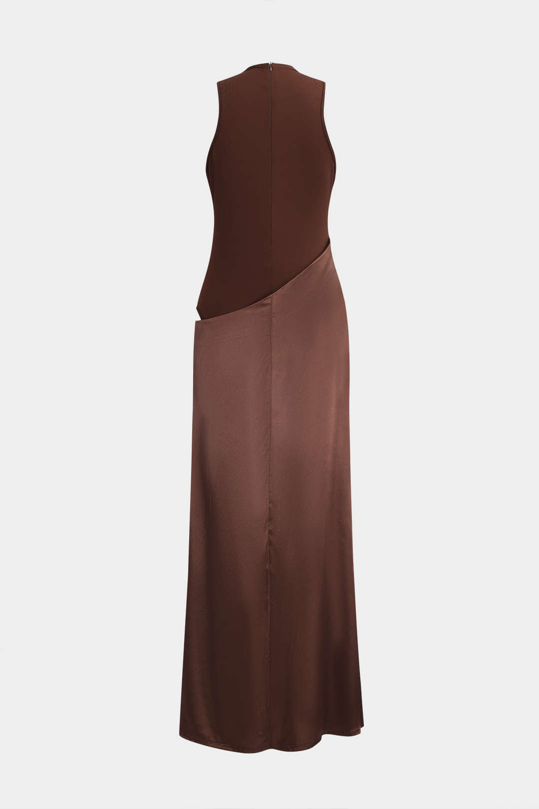 Satin Patchwork Sleeveless Maxi Dress