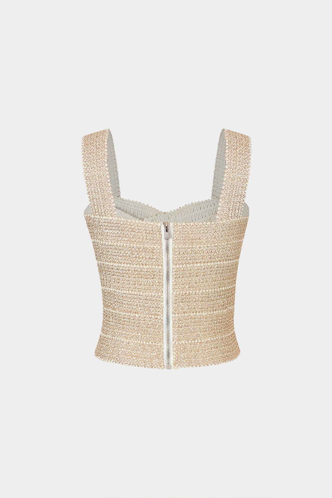 Crop-bandage-tanktop met ritssluiting op de rug