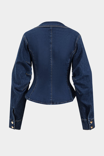 Denim Metallic Button Outerwear