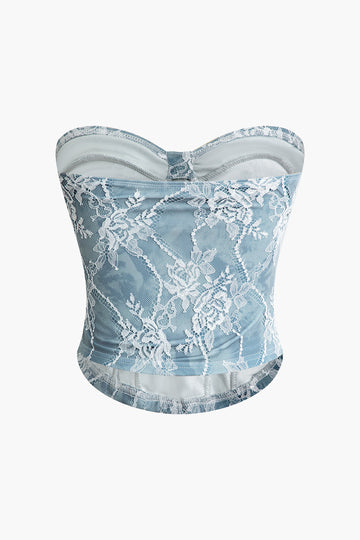 Lace Layer Bustier Tube Top