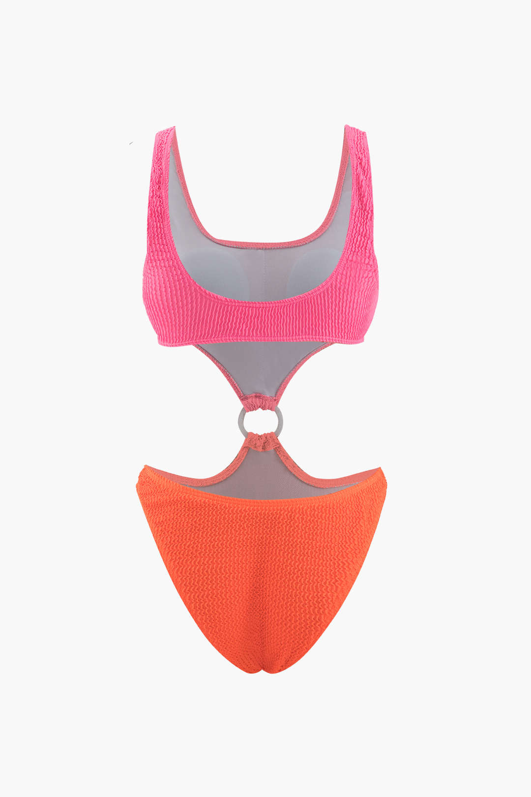 Contrast Textured O-ring One-piece Swimsuit