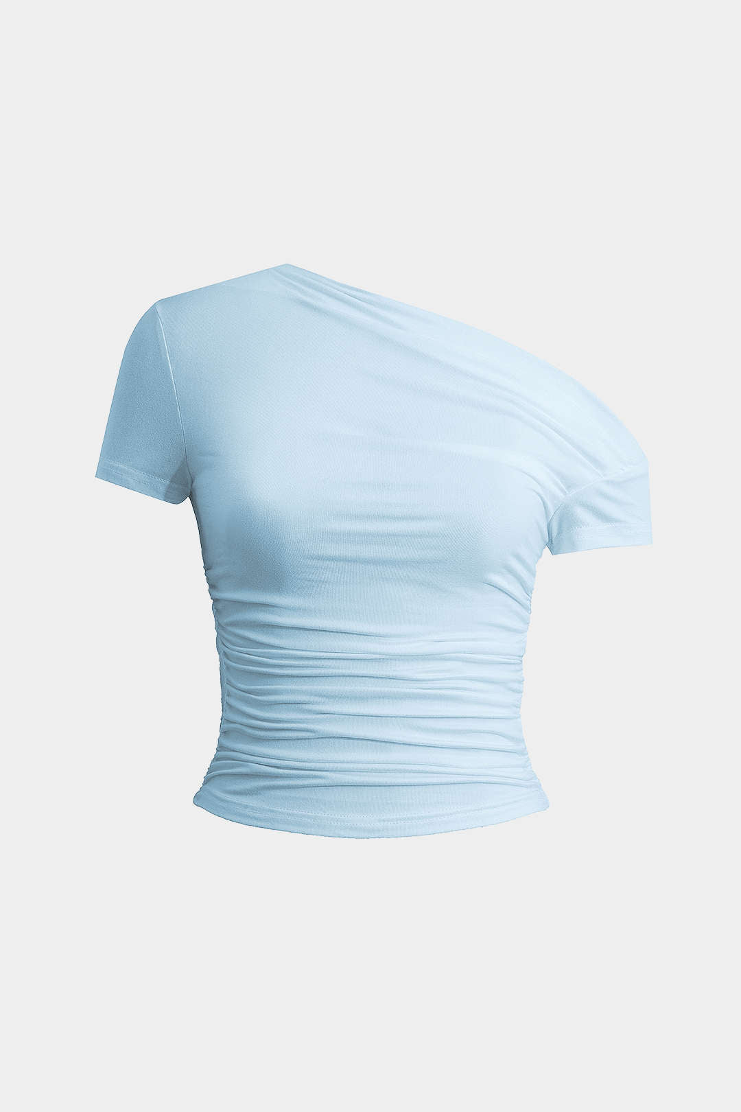 Basic Asymmetrisk Ruched T-shirt