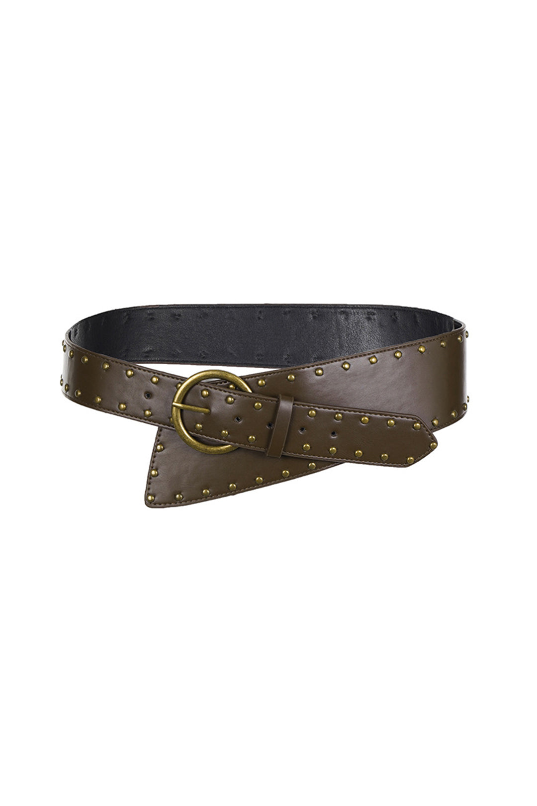 Faux Leather Studded Waist Belt