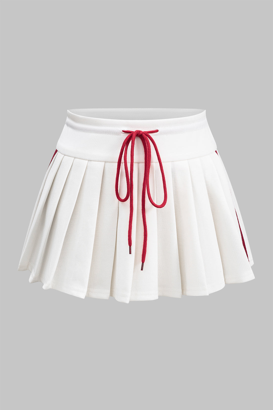 Drawstring Ruched Patchwork Skirt