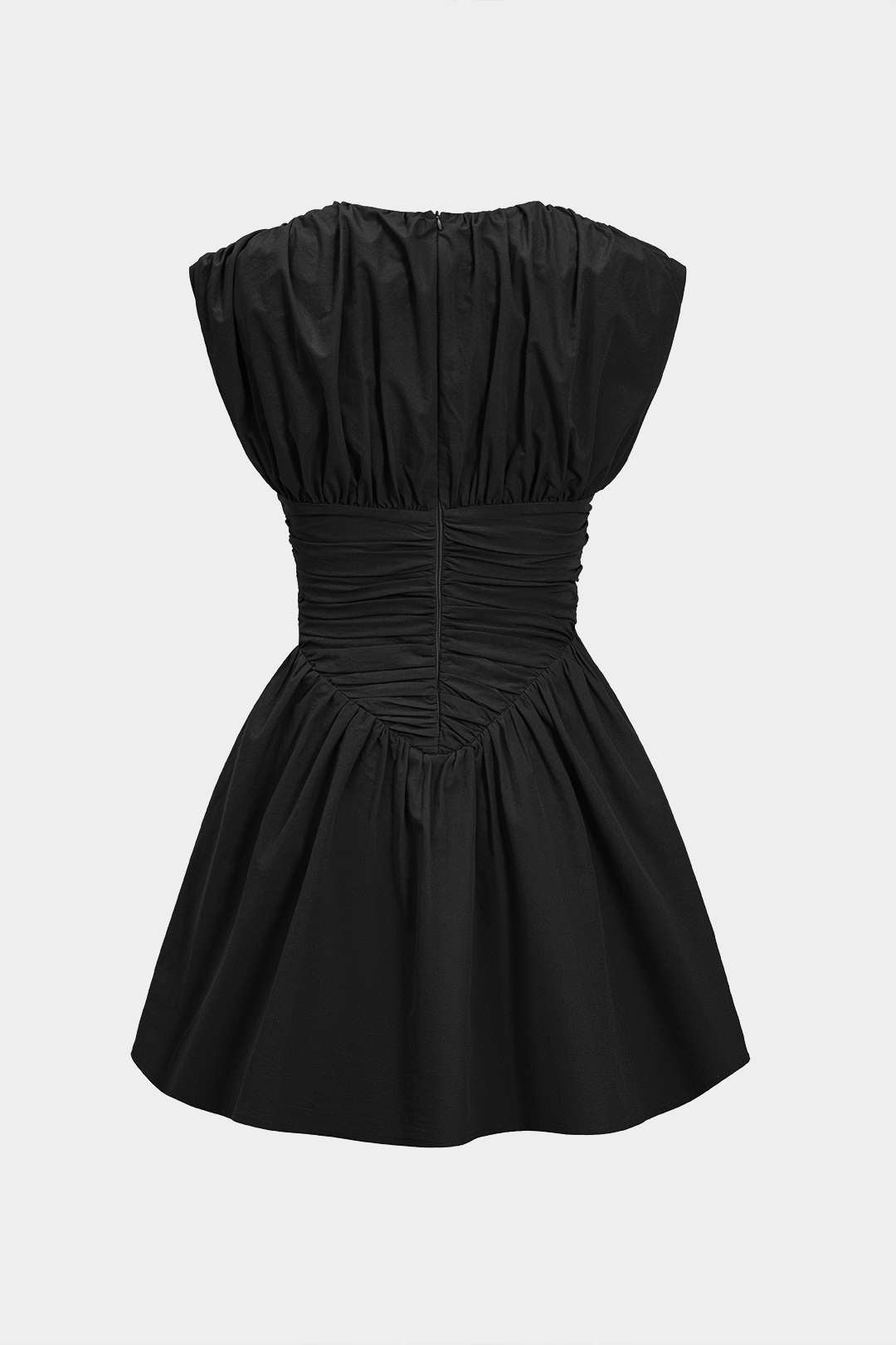 Solid Ruched Mini Dress