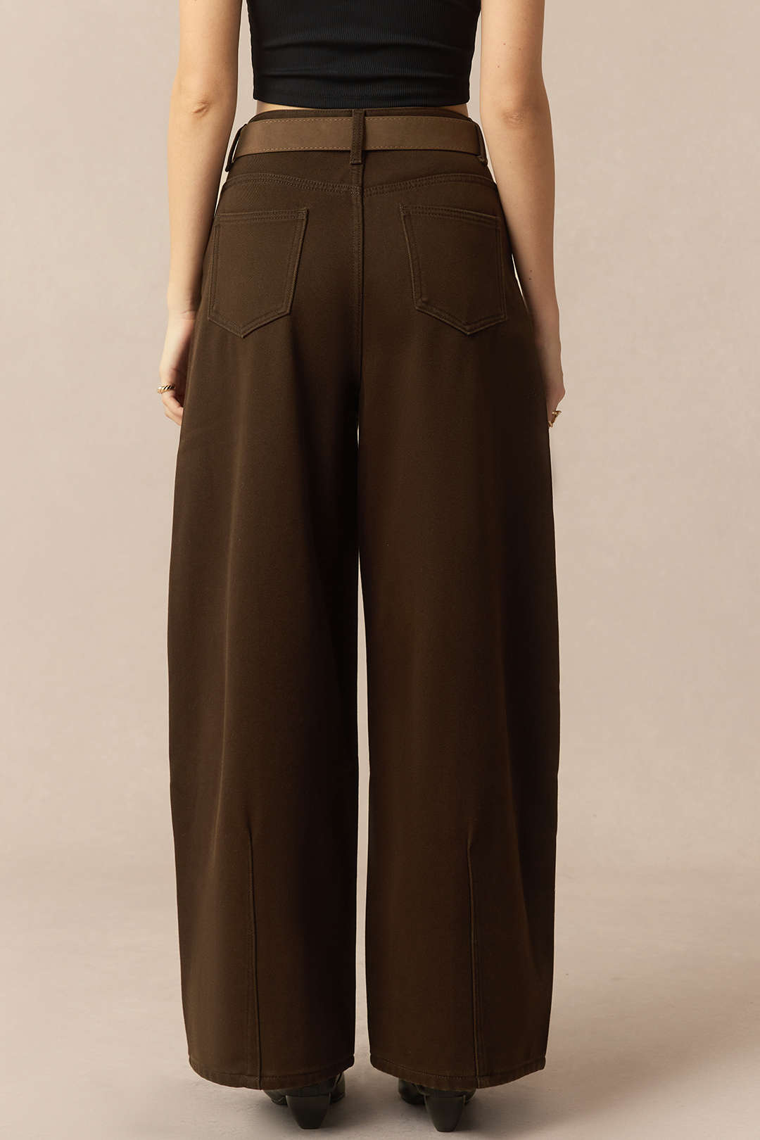 Denim Rhinestone Cecor Blted Wide Leg Jeans