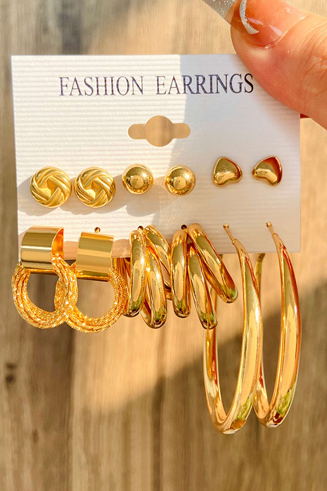 6pc Metal Earrings