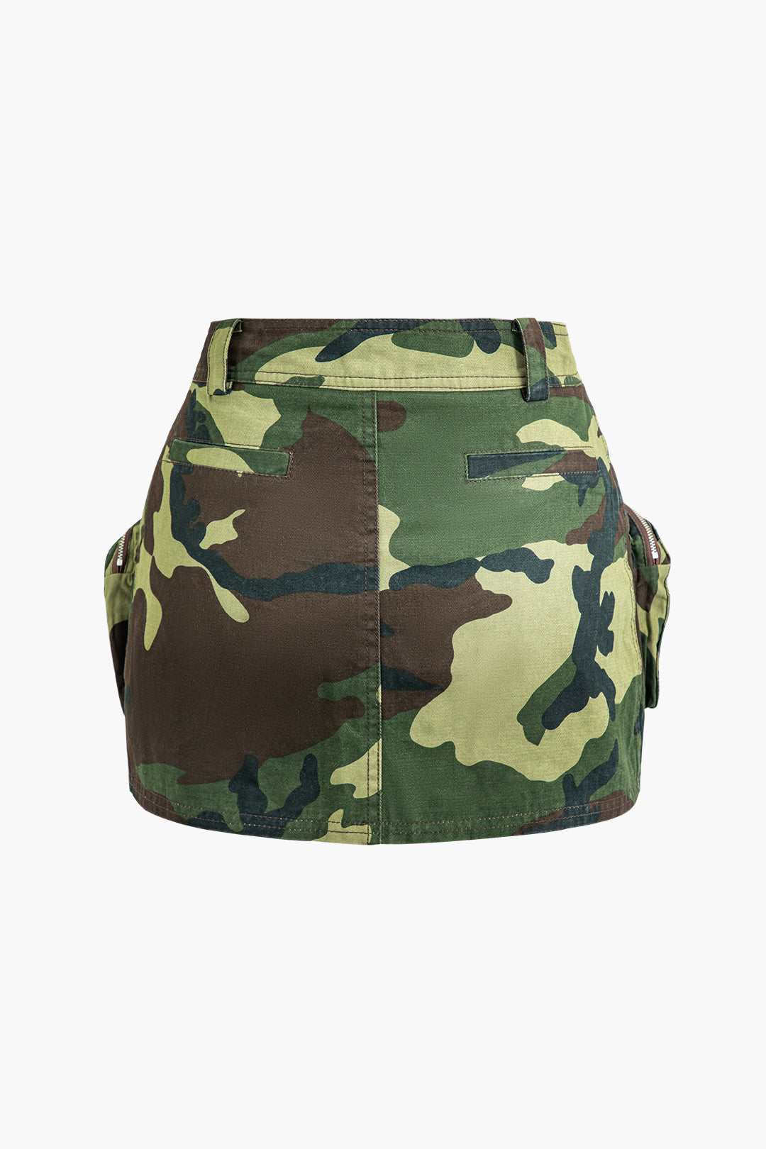 Camo Print Cargo Pocket Mini Skirt
