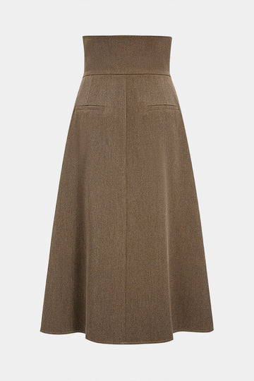 Pleated High Waist Asymmetrical Skirt