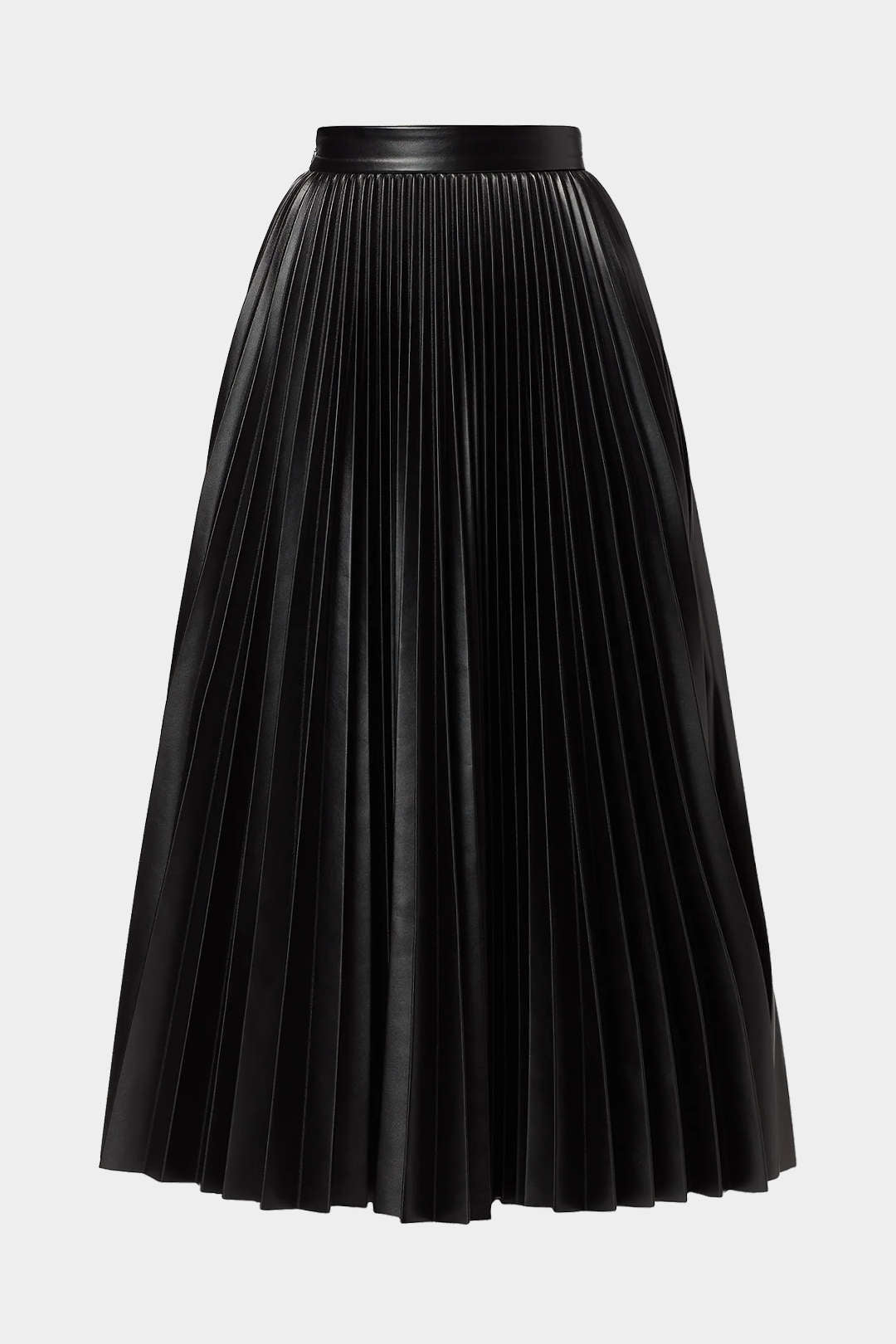 Faux Leather Pleated Skirt