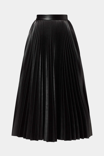 Faux Leather Pleated Skirt