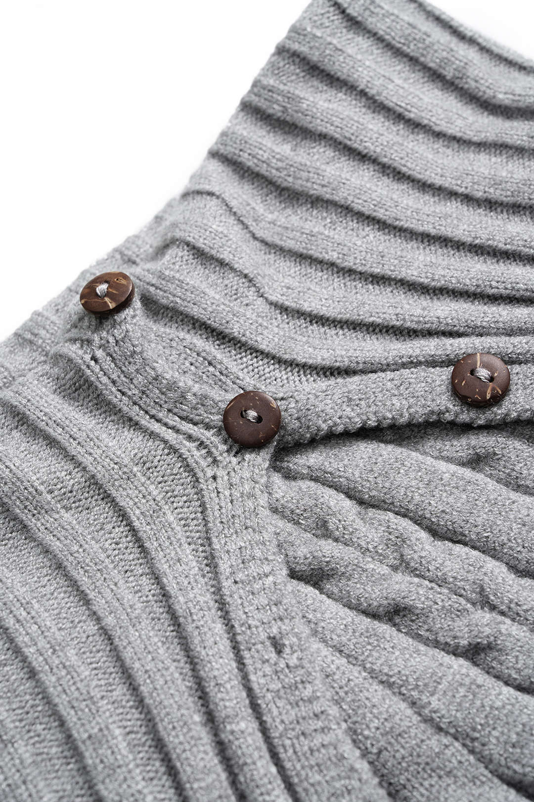 Knit Twisted Pattern Button Shorts