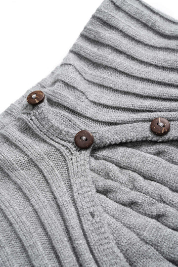 Knit Twisted Pattern Button Shorts