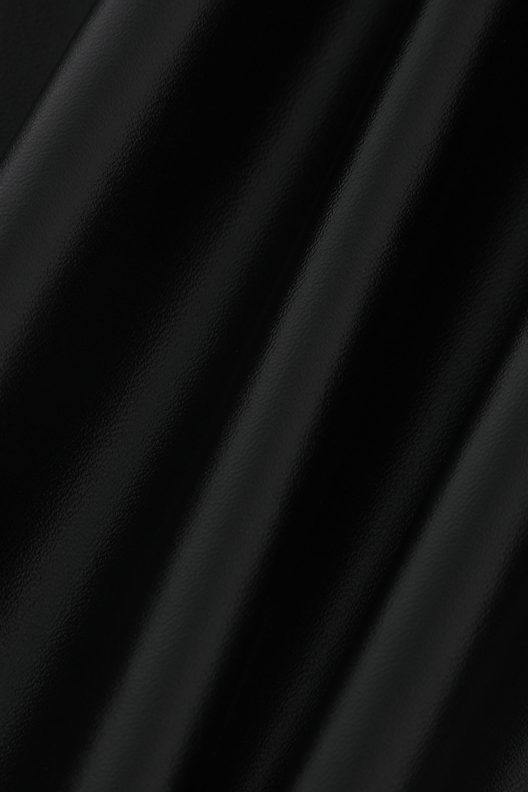 Faux Leather V-Neck Ruched Slit Midi Dress